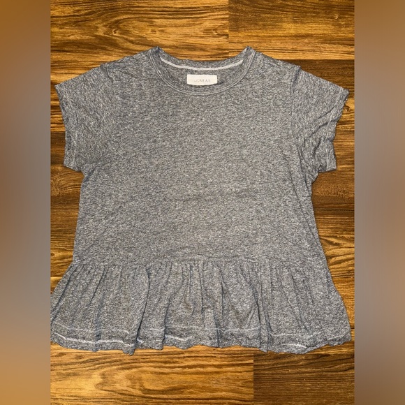 THE GREAT Gray Crew Neck Short Sleeve Shirt size 3 - Picture 13 of 15